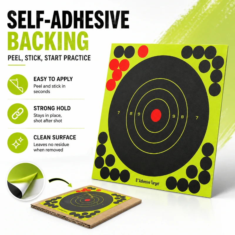 Practice Target Board - Hojas de Papel Redondas Autoadhesivas Fáciles