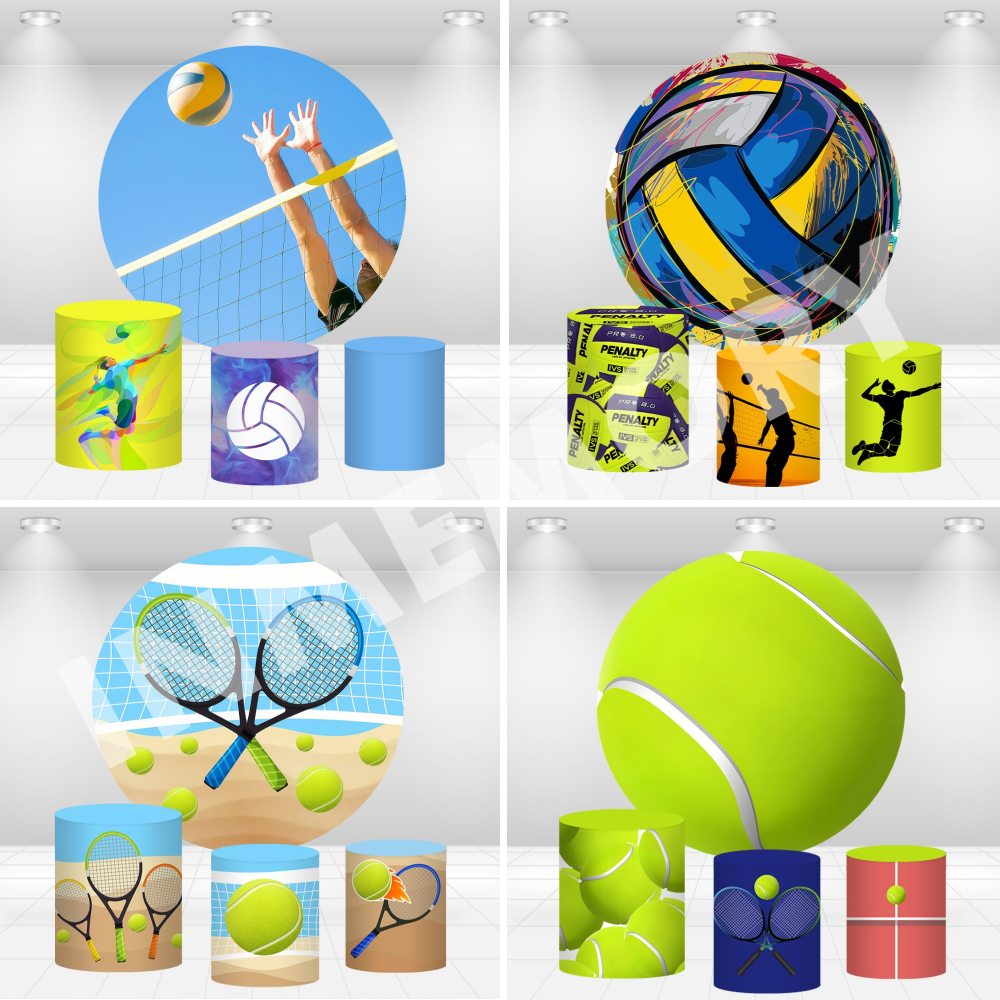 Table Tennis Background - Fondo redondo con temática de voleibol